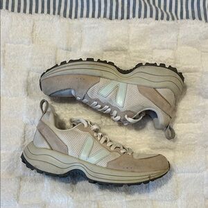 Veja Beige and White Sneakers